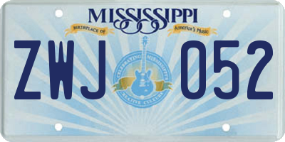 MS license plate ZWJ052