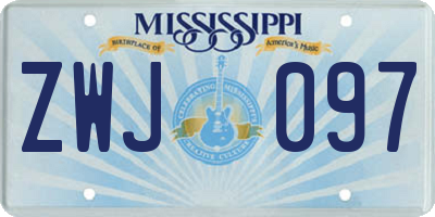 MS license plate ZWJ097