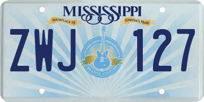 MS license plate ZWJ127
