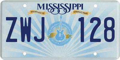 MS license plate ZWJ128