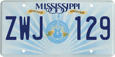 MS license plate ZWJ129