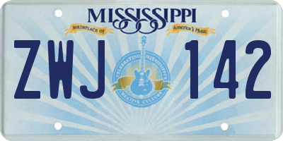 MS license plate ZWJ142