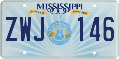 MS license plate ZWJ146