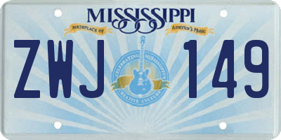 MS license plate ZWJ149