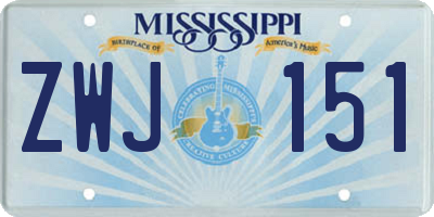 MS license plate ZWJ151
