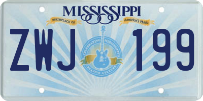MS license plate ZWJ199