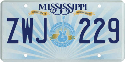 MS license plate ZWJ229