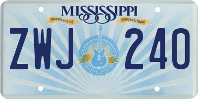 MS license plate ZWJ240