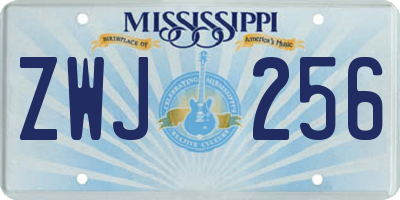 MS license plate ZWJ256