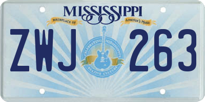 MS license plate ZWJ263
