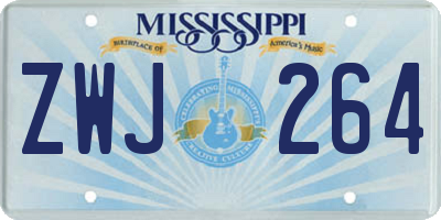 MS license plate ZWJ264