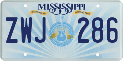 MS license plate ZWJ286