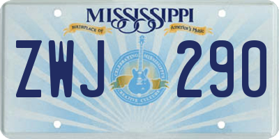 MS license plate ZWJ290