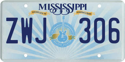 MS license plate ZWJ306