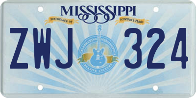 MS license plate ZWJ324