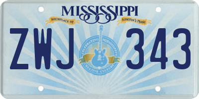 MS license plate ZWJ343