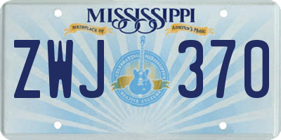 MS license plate ZWJ370