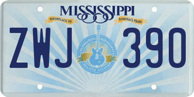 MS license plate ZWJ390