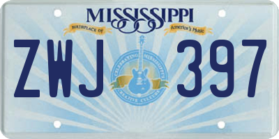 MS license plate ZWJ397