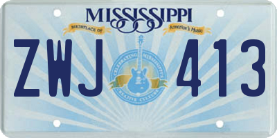 MS license plate ZWJ413