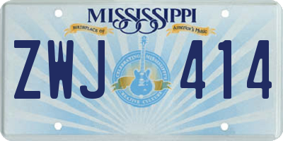MS license plate ZWJ414