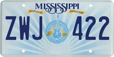 MS license plate ZWJ422