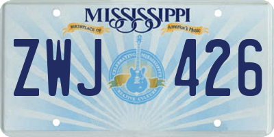MS license plate ZWJ426