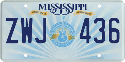 MS license plate ZWJ436