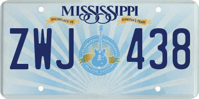 MS license plate ZWJ438