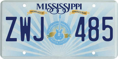 MS license plate ZWJ485