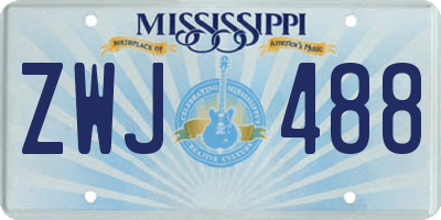 MS license plate ZWJ488