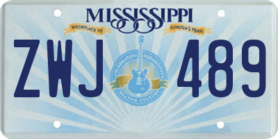 MS license plate ZWJ489