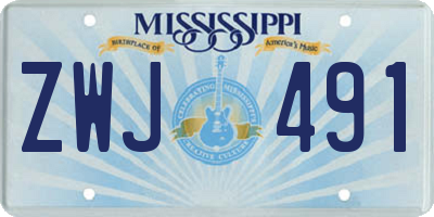 MS license plate ZWJ491
