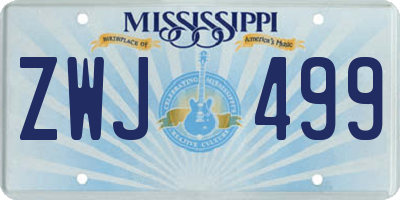 MS license plate ZWJ499