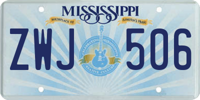 MS license plate ZWJ506