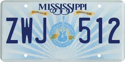 MS license plate ZWJ512