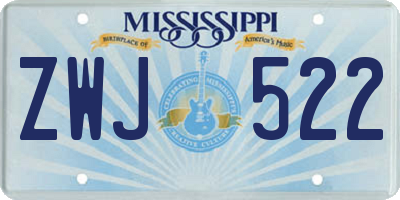 MS license plate ZWJ522