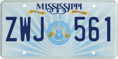 MS license plate ZWJ561