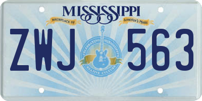 MS license plate ZWJ563