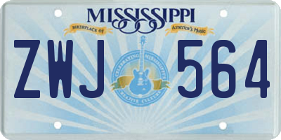 MS license plate ZWJ564