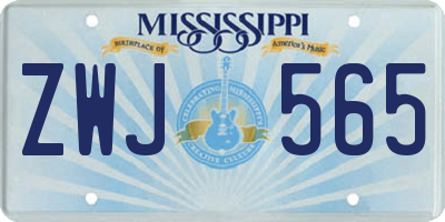 MS license plate ZWJ565