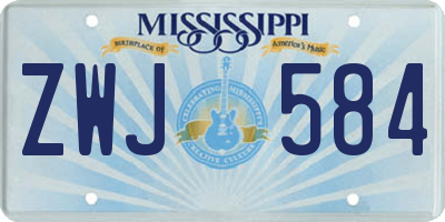MS license plate ZWJ584