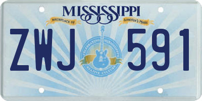 MS license plate ZWJ591