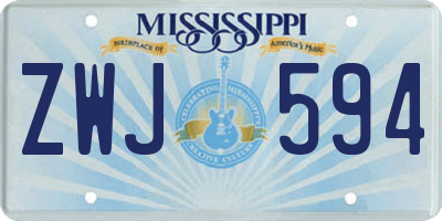 MS license plate ZWJ594