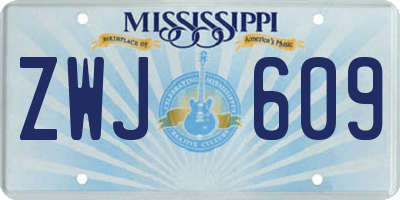 MS license plate ZWJ609