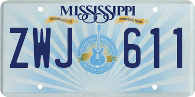 MS license plate ZWJ611