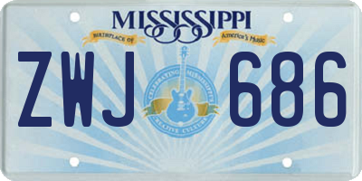 MS license plate ZWJ686