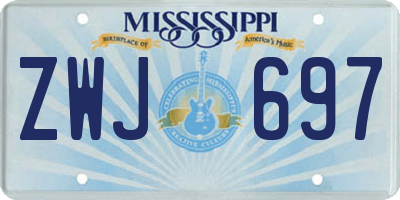 MS license plate ZWJ697