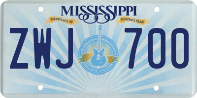 MS license plate ZWJ700