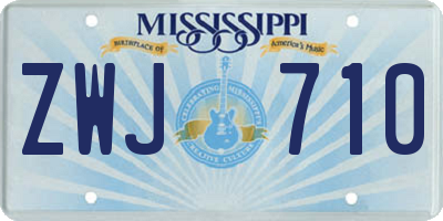 MS license plate ZWJ710